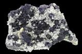Purple Cuboctahedral Fluorite Crystals with Quartz - China #146900-3